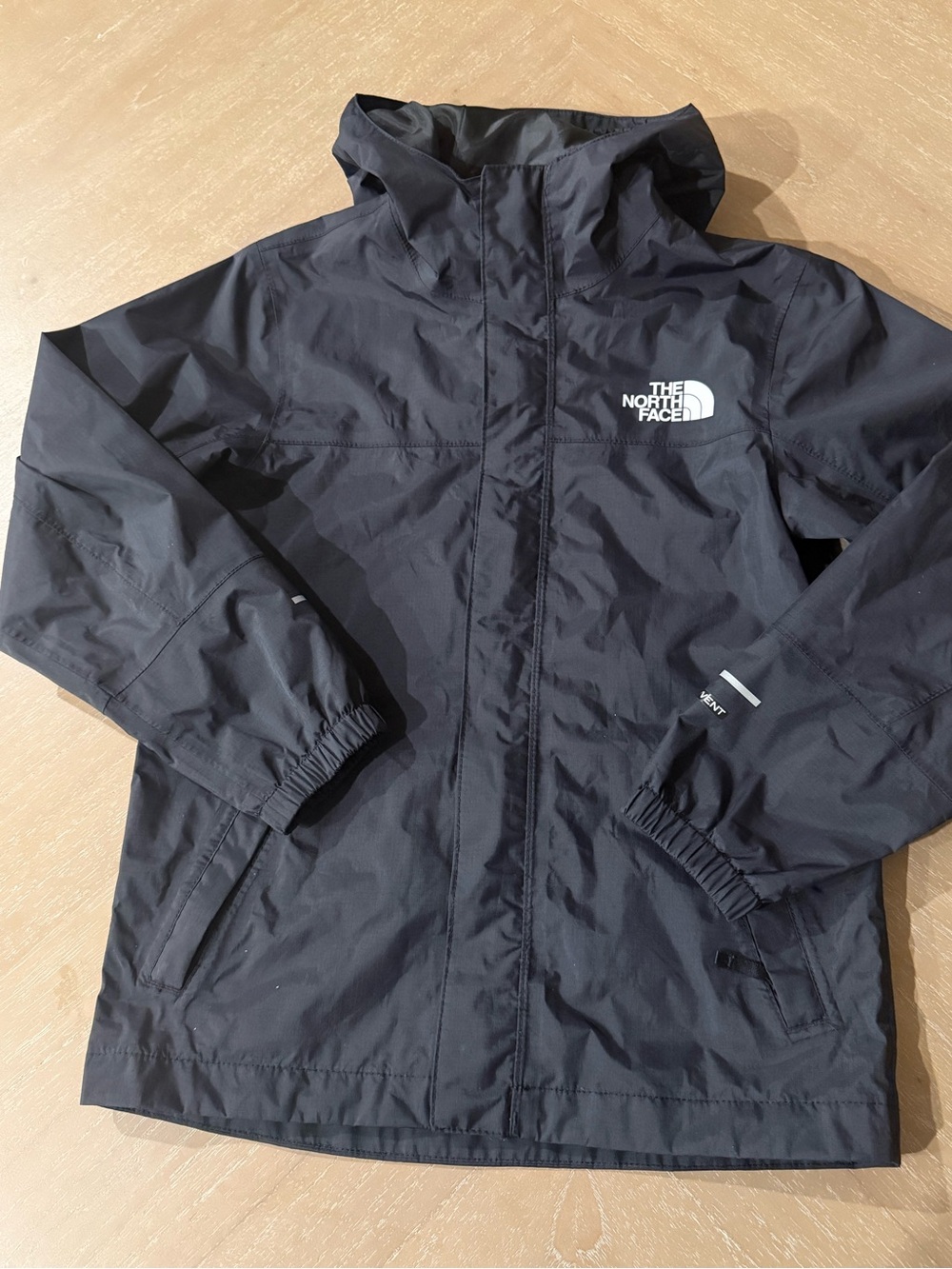 The North Face Kids Black Hooded Rain Jacket